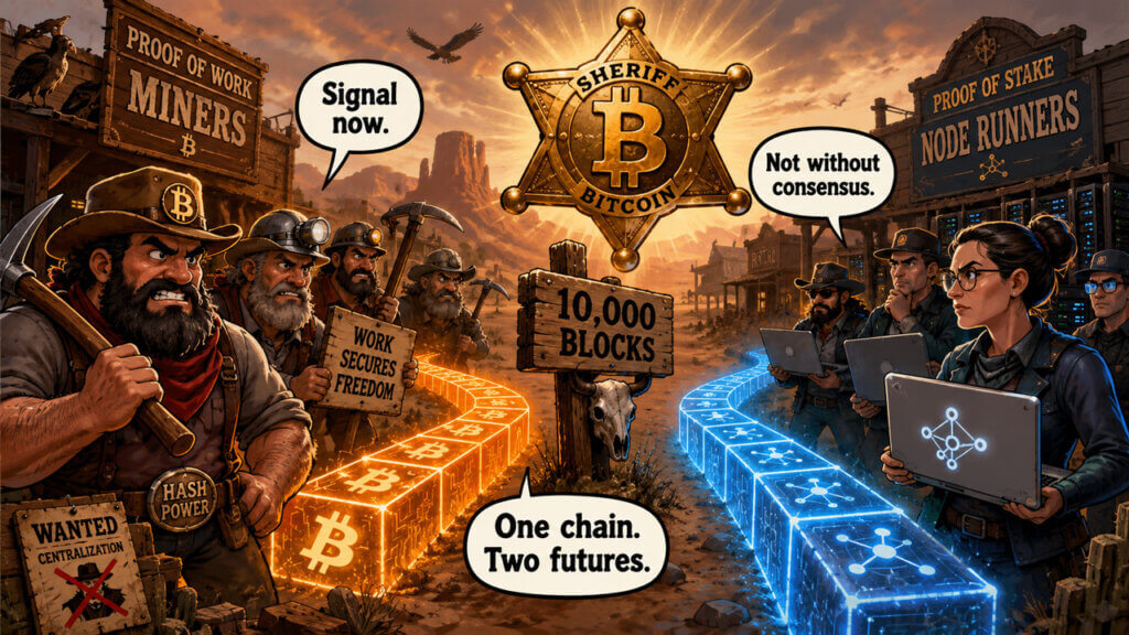 Bitcoin is less than 10,000 blocks away from its most contentious fork fight in years
