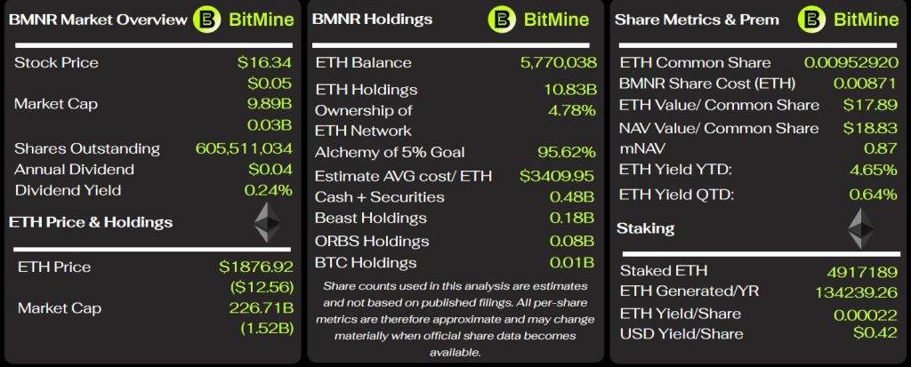 BitMine made $46 million staking Ethereum then lost twice that betting on it
