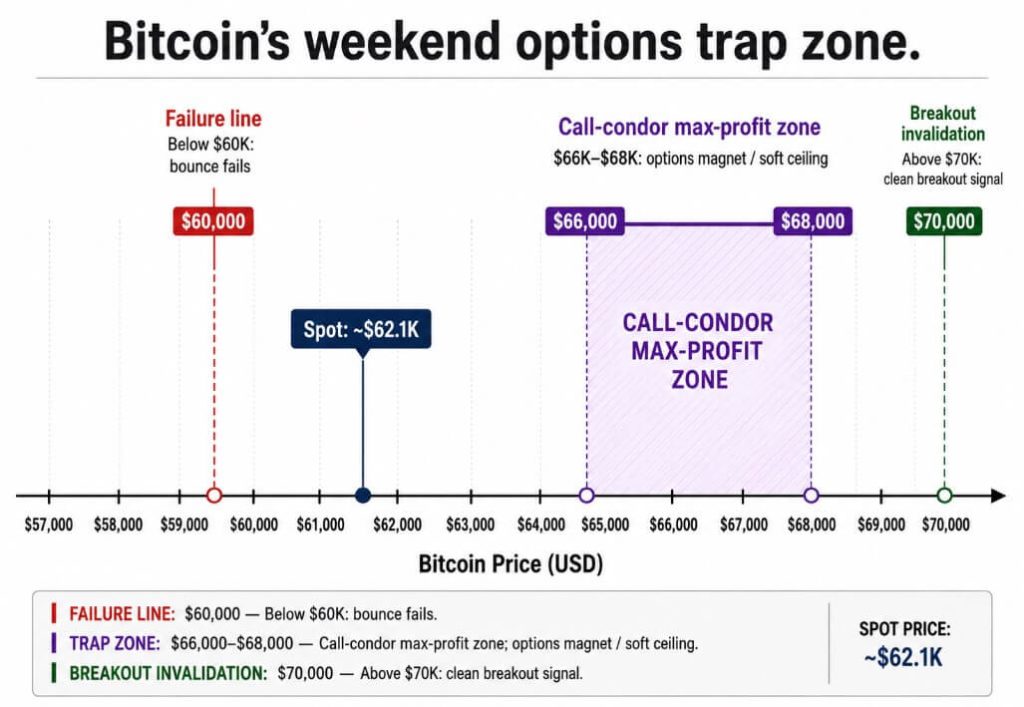 Bitcoin’s weekend rally faces a $66k trap as traders still hedge for another drop